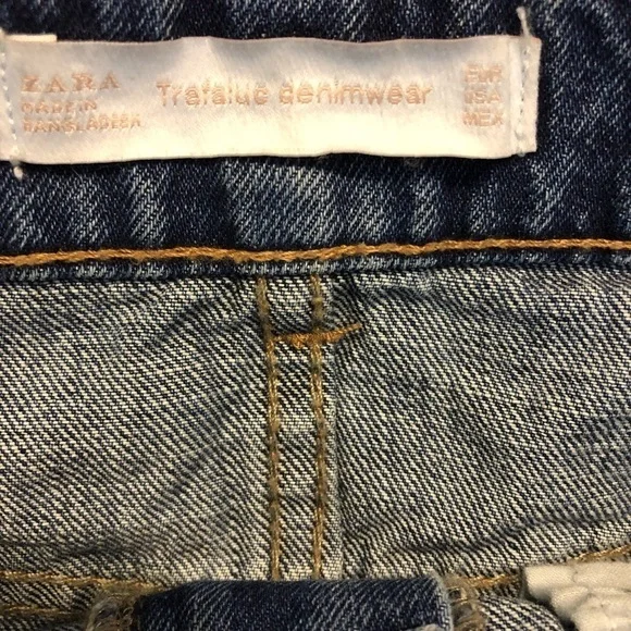 ZARA Ripped Floral Denim Skirt​​​​​ - Picture 6 of 7